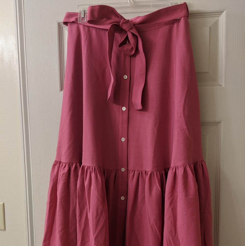 J Crew Button-up Tie Waist Skirt